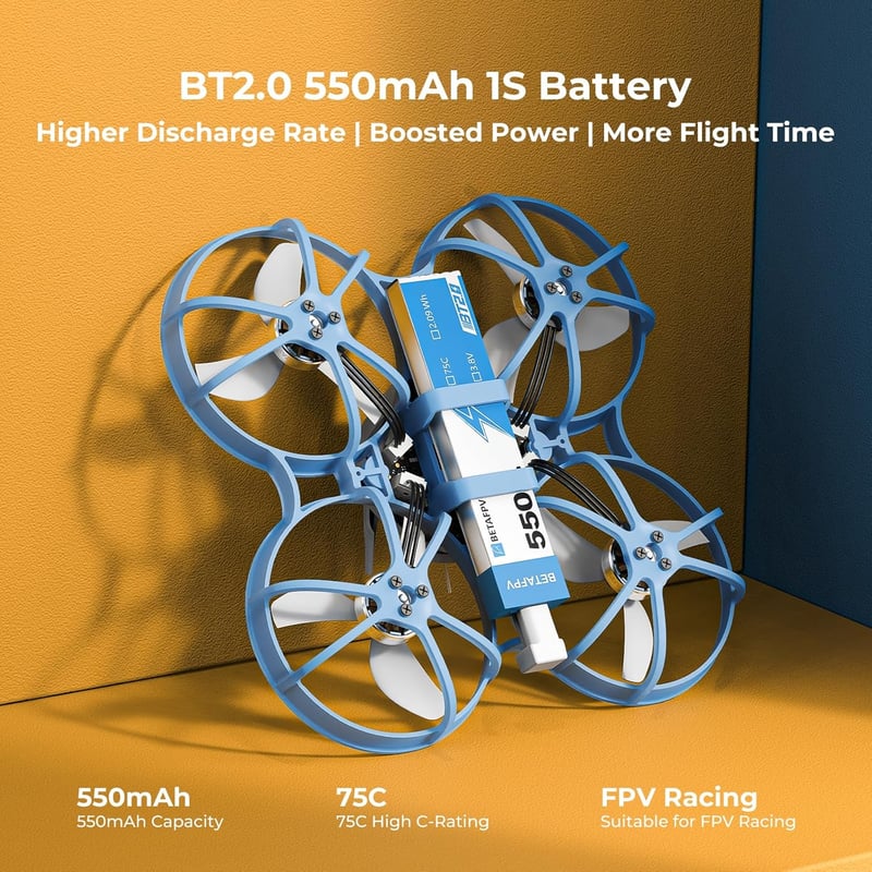 BETAFPV Meteor75 Pro Brushless Whoop Drón - 1S Quadcopter 22000kV Motorral, 6,5 Perc Repülési Idővel, FPV Kamerával, Beltéri-Kültéri Verseny - Meteor75 Pro ELRS (Matrix FC)