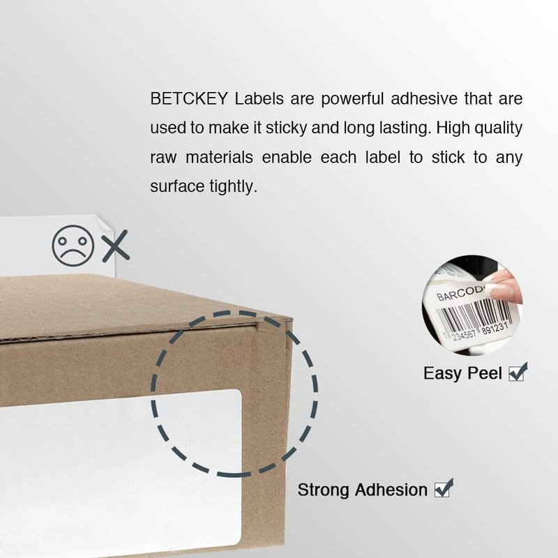 BETCKEY 11355 öntapadós címkék DYMO LabelWriter 450-hez, 19x51mm, 10 tekercs