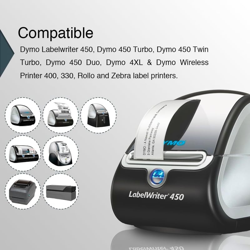 BETCKEY 11355 öntapadós címkék DYMO LabelWriter 450-hez, 19x51mm, 10 tekercs