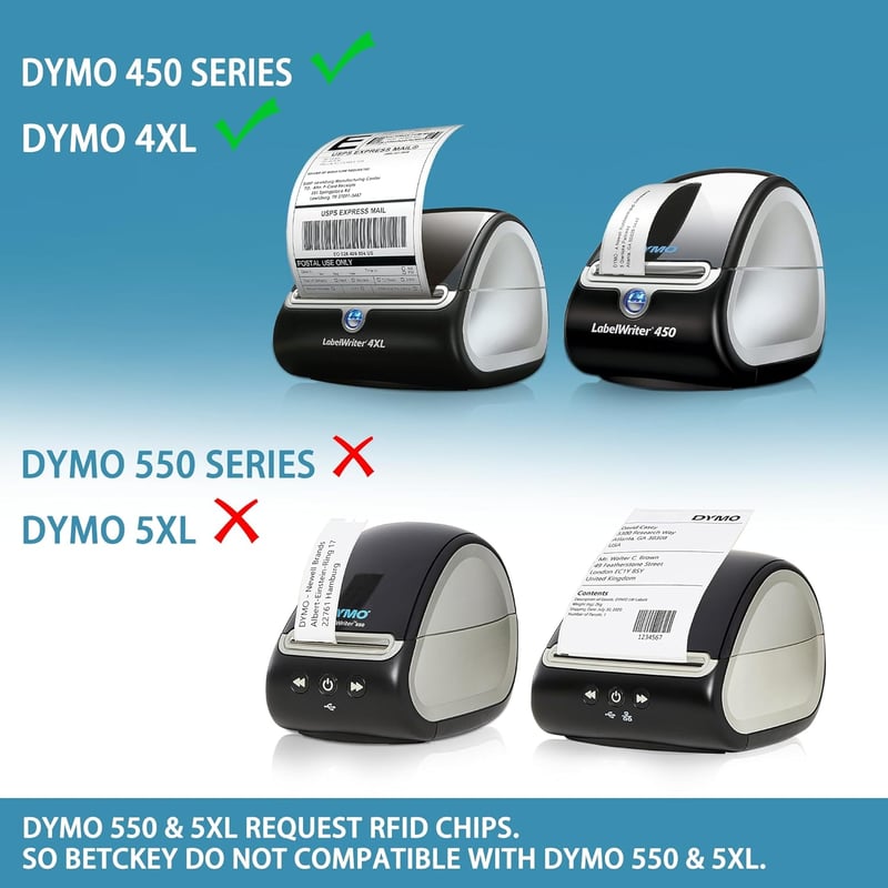 BETCKEY 11355 öntapadós címkék DYMO LabelWriter 450-hez, 19x51mm, 10 tekercs