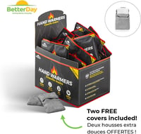 BetterDay Kézmelegítő Párna 40 Pár - 100% Természetes, 10 Órás Melegítés 62°C-ig, Egyszer Használatos Zsebmelegítő Téli Tevékenységekhez, 9x 2