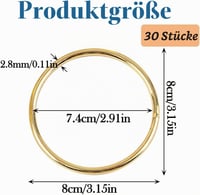 BetterJonny kovové krúžky na tvorenie, priemer 5 cm, zlaté drôtené krúžky na makramé, lapače snov, dekorácie a svadobné vence, 20 ks 10
