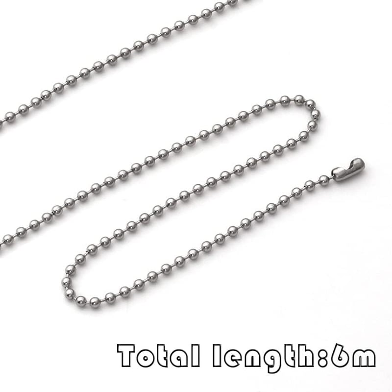 BetterJonny 6m Rozsdamentes Acél Golyós Lánc 4mm Nyaklánc Húzólánc Kiegészítő 20db Csatlakozóval