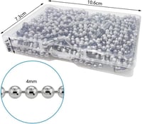 BetterJonny 6m Rozsdamentes Acél Golyós Lánc 4mm Nyaklánc Húzólánc Kiegészítő 20db Csatlakozóval 6