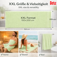 Betz Palermo XXL ručnik za kupanje 100x200 cm zeleni, 100% pamučni frotir ručnik za saunu i plažu 3