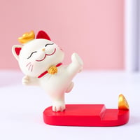 Suport de telefon Beufee Cica, ornament de birou, suport pentru telefon cu pisică drăguță stil kawaii pentru acasă, birou, masă (modelul 02) 5