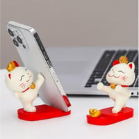 Suport de telefon Beufee Cica, ornament de birou, suport pentru telefon cu pisică drăguță stil kawaii pentru acasă, birou, masă (modelul 02) 2
