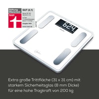 Beurer BF 400 Bijela dijagnostička vaga Signature Line, precizna analiza tijela za 10 osoba, ekstra veliki inverzni LCD zaslon, nosivost 200 kg 3