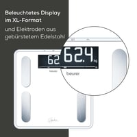 Beurer BF 400 Bijela dijagnostička vaga Signature Line, precizna analiza tijela za 10 osoba, ekstra veliki inverzni LCD zaslon, nosivost 200 kg 5