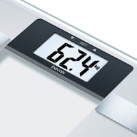Diagnostická sklenená osobná váha Beurer BG 13 s veľkým LCD displejom – meranie telesnej hmotnosti, telesného tuku, obsahu vody, svalovej hmoty a BMI 8