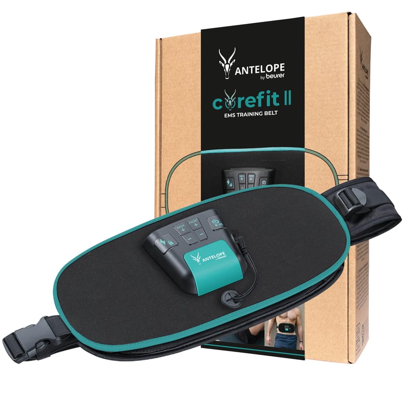 Centură de antrenament EMS Beurer Corefit II by Antelope – Stimulare pentru mușchii abdominali și dorsali, dezvoltare musculară și arderea grăsimilor, 9 programe de antrenament, pentru bărbați și femei