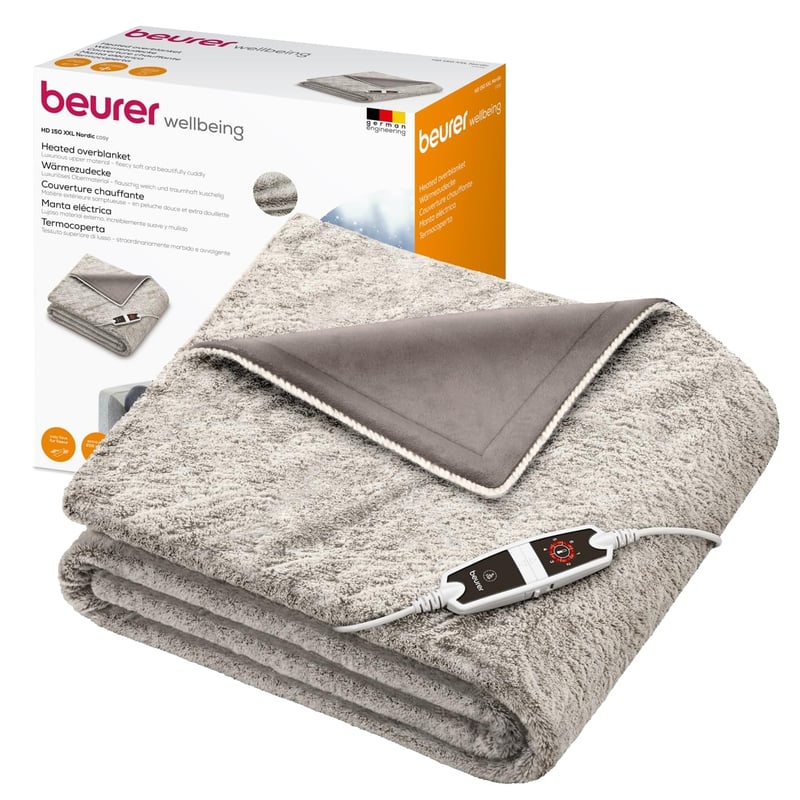 Elektrická vyhrievacia deka Beurer HD 150 XXL Nordic, 200x150 cm, 6 stupňov, prateľná - taupe