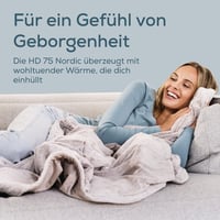 Pătură electrică încălzită Beurer HD 75 Nordic cu aspect de blană artificială, 6 trepte de temperatură, oprire automată, bej/maro, 180x130 cm 2