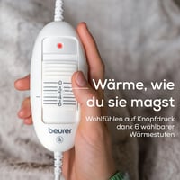 Pătură electrică încălzită Beurer HD 75 Nordic cu aspect de blană artificială, 6 trepte de temperatură, oprire automată, bej/maro, 180x130 cm 4