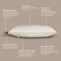 Beurer Heaty bežični jastuk za grijanje s baterijom, 3 razine temperature, automatsko isključivanje, brzo zagrijavanje, mekani samt, boja kašmira 7
