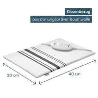 Pernă electrică încălzitoare Beurer HK 25, 3 trepte de temperatură, oprire automată, lavabilă în mașina de spălat, 40x30 cm, alb-gri 4