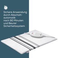 Pernă electrică încălzitoare Beurer HK 25, 3 trepte de temperatură, oprire automată, lavabilă în mașina de spălat, 40x30 cm, alb-gri 3