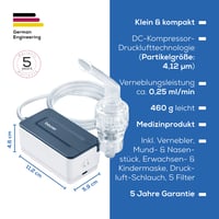 Aparat de aerosoli Beurer IH 15 pentru tratarea răcelii, astmului și BPOC, dispozitiv portabil pentru terapie respiratorie 6