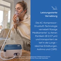 Aparat de aerosoli Beurer IH 16 pentru copii și adulți, pentru răceală și afecțiuni respiratorii, albastru/alb, design compact 3
