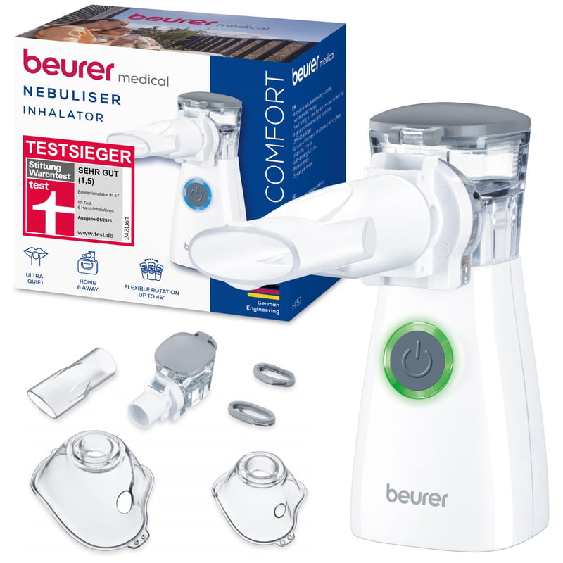 Inhalator portabil Beurer IH 57 cu acumulator – nebulizator silențios pentru utilizare acasă și în călătorii