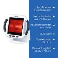 Lampă cu infraroșu Beurer IL 50 Alb - 300W, Ecran reglabil, pentru tratarea răcelii și a tensiunii musculare, Dispozitiv medical 10