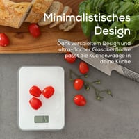 Digitálna kuchynská váha Beurer KS 19 Pure White, nosnosť 5 kg, presnosť 1 g, dotykové ovládanie, ultratenká, biela, vrátane batérií 5