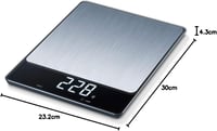 Beurer KS 34 XL rozsdamentes konyhai mérleg 15 kg-ig, tárázás és tartás funkcióval 9
