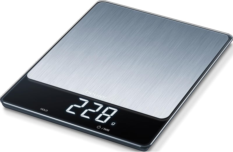 Beurer KS 34 XL rozsdamentes konyhai mérleg 15 kg-ig, tárázás és tartás funkcióval