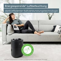Zvlhčovač vzduchu Beurer LB 200 s technológiou studenej evaporácie, 3 úrovne zvlhčovania, funkcia sušenia filtra, pre miestnosti do 30 m², 200 ml/h 2