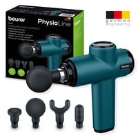 Pistol de masaj Beurer MG 99 cu 4 capete, 5 trepte de intensitate, relaxare musculară prin puncte trigger, aparat de masaj compact cu acumulator 8