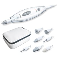 Set manichiură și pedichiură Beurer MP 41 – Pilă electrică pentru unghii cu 7 capete, lumină LED, cu geantă de depozitare, alb 1