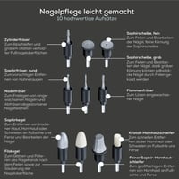 Beurer MP 84 Special Edition, pilă electrică pentru unghii și set de manichiură-pedichiură, 10 accesorii, lumină LED, etui, 4400 rpm, negru 6
