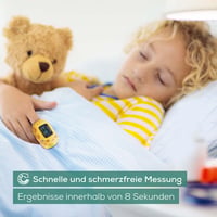 Detský pulzný oxymeter na prst Beurer PO 13 Kids, meranie tepu a hladiny kyslíka v priebehu niekoľkých sekúnd, malé rozmery, automatický displej, vrátane puzdra na opasok 4