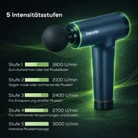 Pistol de masaj Beurer PowerReload Compact - cu 5 capete, 5 trepte de intensitate, masaj al punctelor trigger, relaxare și regenerare musculară, funcționare silențioasă 6