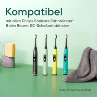 Set de 4 capete de schimb pentru periuța de dinți electrică Beurer SC Premium Whiten, compatibile cu aparatele SC 30, SC 50 și Philips Sonicare, duritate medie 4