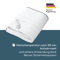 Saltea electrică Beurer TS 17, material fleece moale, 150x80 cm, 3 trepte de temperatură, strat antiderapant, întrerupător detașabil, lavabilă la 30°C, gri 3