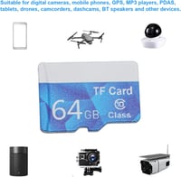 Bewinner 64GB MicroSD Memóriakártya Class 10 Vízálló Ütésálló Telefon Kamera Drón MP3 Lejátszó 2