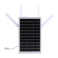 Bewinner Solárny 4G LTE modemový router s WiFi 6 extenderom, 12W solárny panel, 18000 mAh batéria, IP66 vodoodolnosť, dosah 150 m, slot na SIM kartu, biela anténa 2