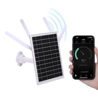 Bewinner Solárny 4G LTE modemový router s WiFi 6 extenderom, 12W solárny panel, 18000 mAh batéria, IP66 vodoodolnosť, dosah 150 m, slot na SIM kartu, biela anténa 7