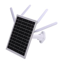 Bewinner Solárny 4G LTE modemový router s WiFi 6 extenderom, 12W solárny panel, 18000 mAh batéria, IP66 vodoodolnosť, dosah 150 m, slot na SIM kartu, biela anténa 1