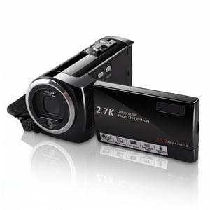 Cameră video Bewinner 2.7K QHD, 50MP, Zoom digital 16x, Ecran rotativ de 2.8 inchi la 270 de grade, Cameră pentru vlogging și selfie-uri, ideală pentru călătorii