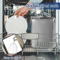 Set de 4 tăvi de copt BEWOS cu grătar - tăvi adânci din oțel inoxidabil, lavabile în mașina de spălat vase, pentru baghete 7