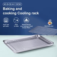 Set de 4 tăvi de copt BEWOS cu grătar - tăvi adânci din oțel inoxidabil, lavabile în mașina de spălat vase, pentru baghete 2