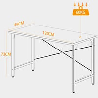 BEXEVUE Íróasztal 80x40 cm, Számítógépasztal Ipari Stílusban, Fém Kerettel 3