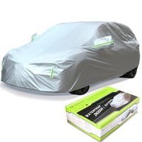 BEXITA Autoplachta na hatchback - veľkosť L (max. 430 cm) - Vodoodolná, UV odolná, vetruodolná, odolná proti snehu, kompletný kryt na auto na vonkajšie aj vnútorné použitie 1