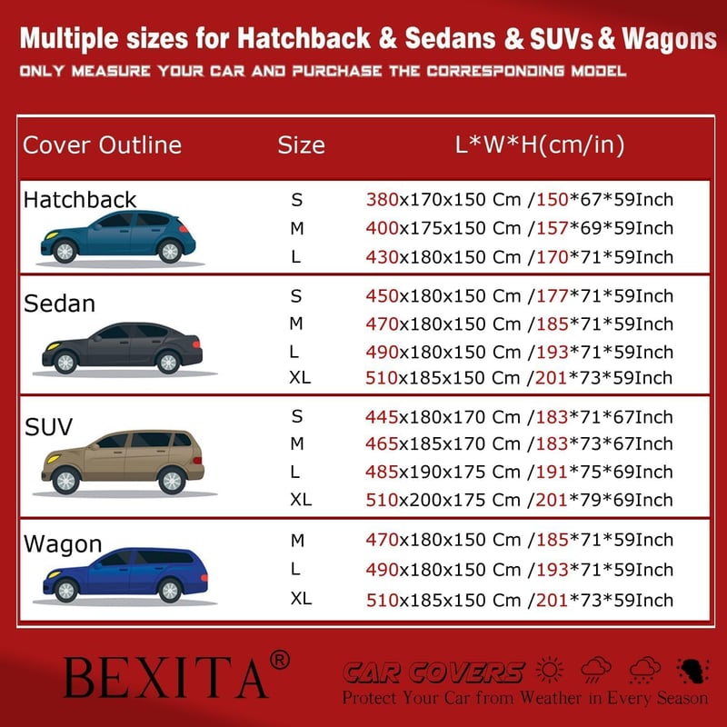 BEXITA Autótakaró SUV Vízálló Minden Évszakra UV Védelem 465cm