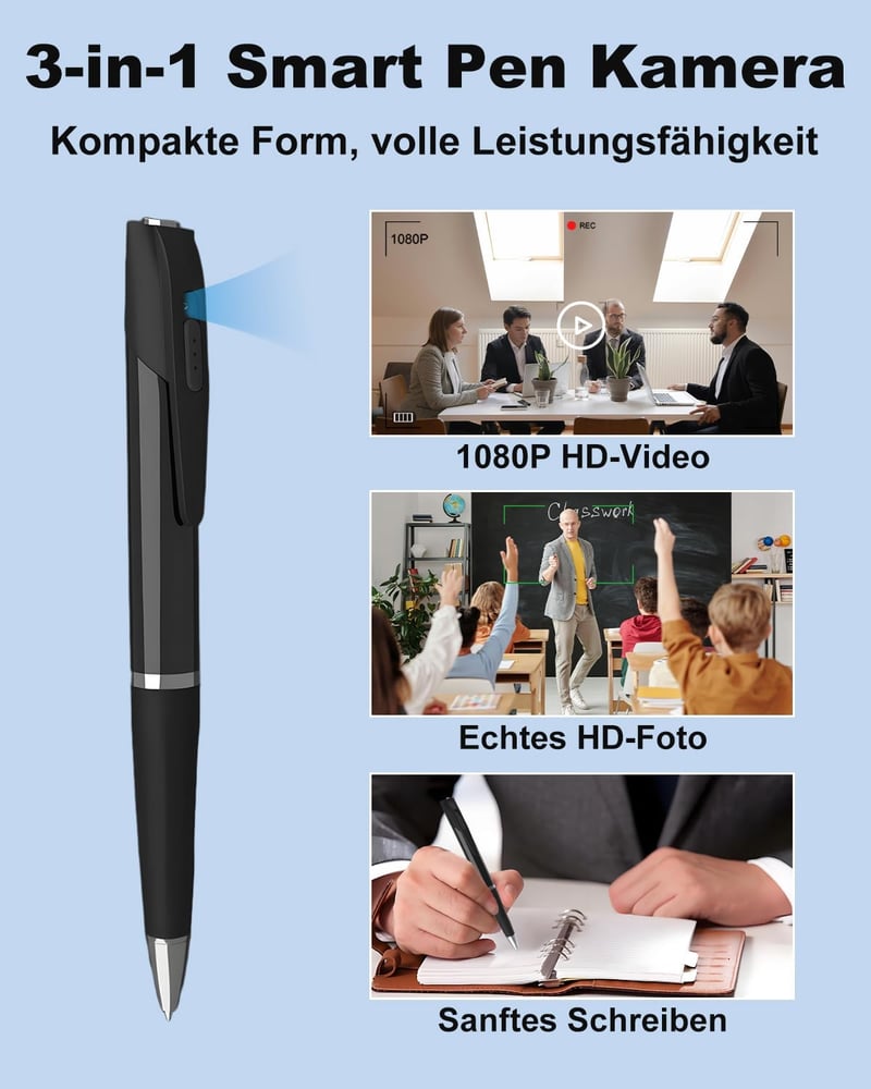 Bextgoo 1080P Mini Kamera 64GB Memóriakártyával, Toll Kamera Megfigyeléshez
