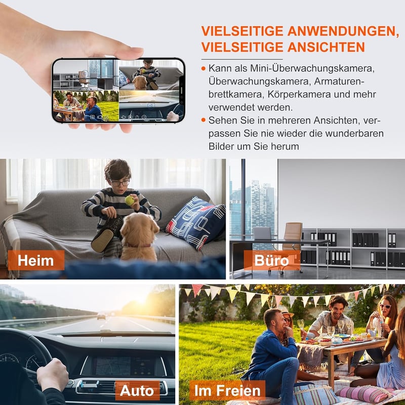 Bextgoo 4K Mini Kamera WiFi 32GB Éjjellátó Széles Látószög Fekete