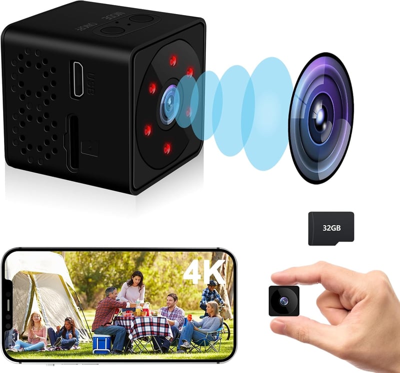 Bextgoo 4K Mini Kamera WiFi 32GB Éjjellátó Széles Látószög Fekete