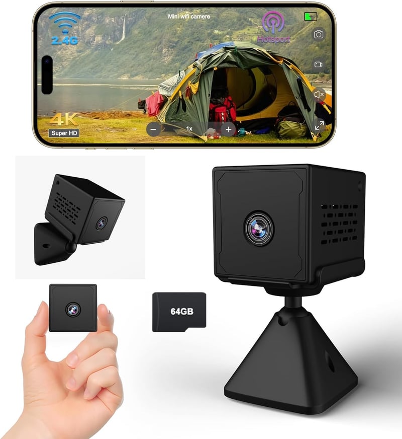 Bextgoo 4K Mini Kamera WiFi Éjjellátó Beltéri Megfigyelő 64GB